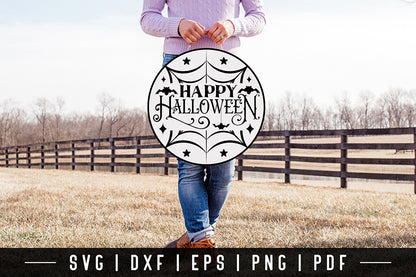 Happy Halloween SVG - Halloween Round Sign SVG