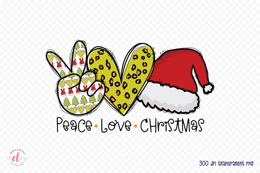 Peace Love Christmas PNG Sublimation