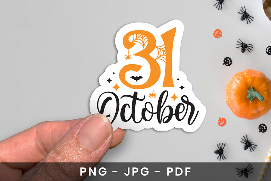 Halloween Printable Sticker - 31 October