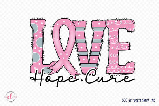 Love Hope Cure PNG - Breast Cancer PNG