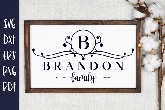 Family Monogram SVG - Last Name Monogram SVG