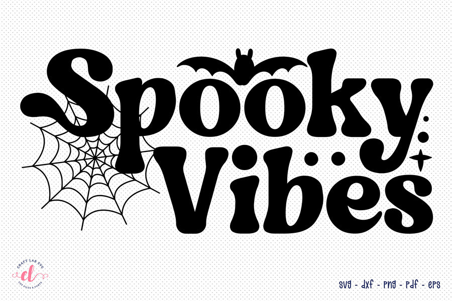 Spooky Vibes SVG, Retro Halloween SVG