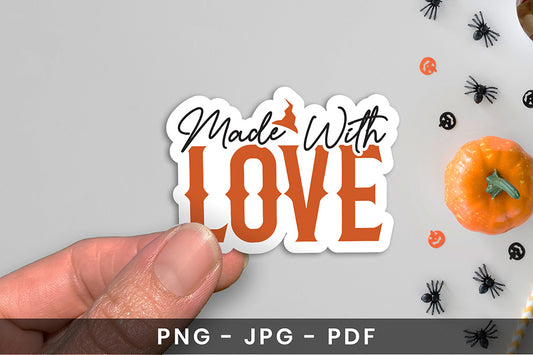 Made with Love - Halloween Printable Sticker