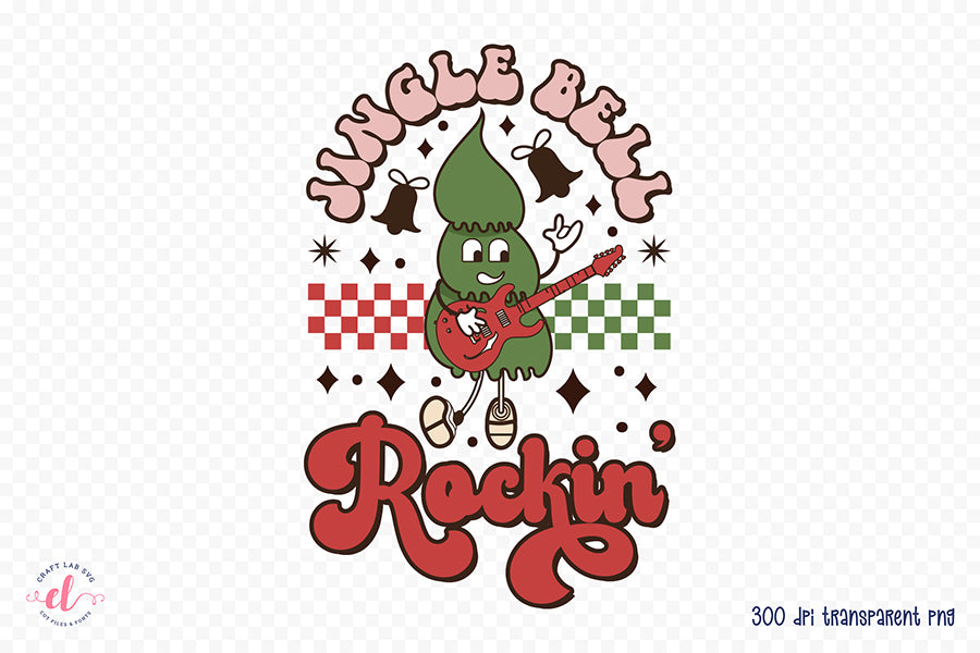 Jingle Bell Rockin, Groovy Christmas Sublimation