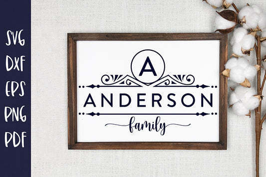 Family Monogram SVG, Split Monogram SVG