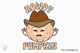 Howdy Pumpkin PNG - Retro Halloween Sublimation