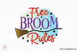 Free Broom Rides, Halloween PNG Sublimation