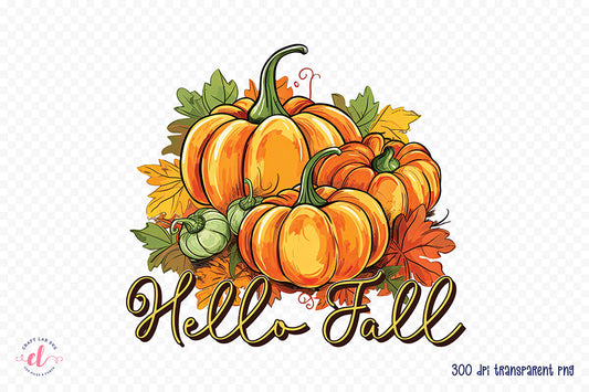 Fall Sublimation Design - Hello Fall PNG