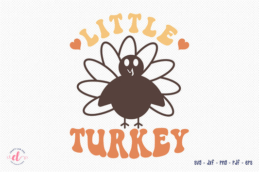 Retro Thanksgiving SVG, Little Turkey SVG