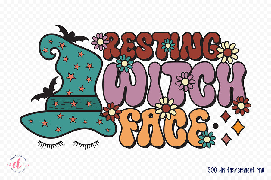 Resting Witch Face, Halloween Witch PNG