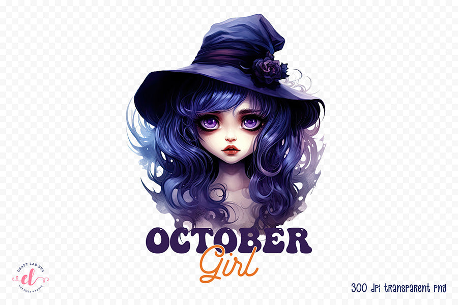 Halloween Sublimation Design - October Girl