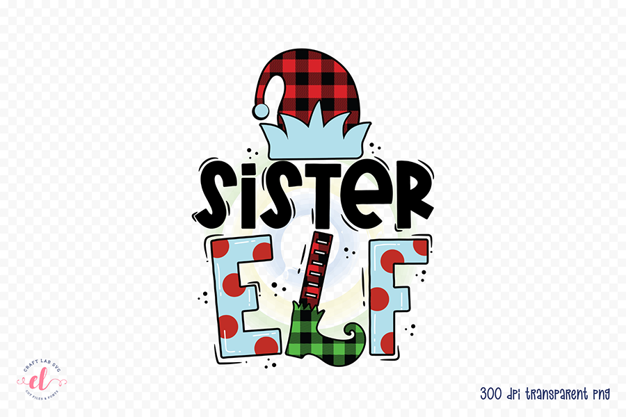 Sister Elf PNG, Christmas PNG Sublimation