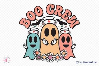 Boo Crew PNG, Hallowen Nurse Sublimation