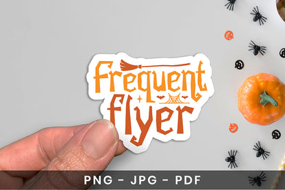 Halloween Printable Sticker, Frequent Flyer