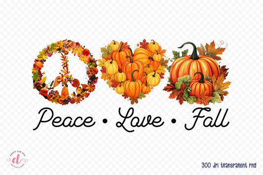 Fall Sublimation Design - Peace Love Fall