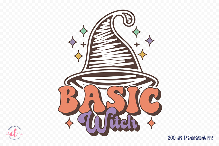 Basic Witch PNG - Retro Halloween Sublimation