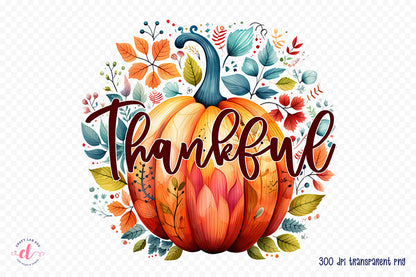 Thanksgiving Sublimation Design, Thankful PNG