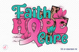 Faith Hope Cure, Breast Cancer Awareness PNG