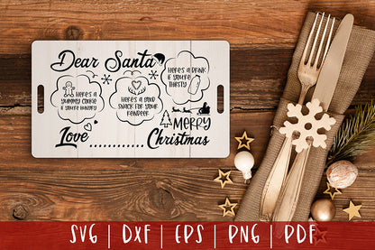 Dear Santa Tray SVG | Milk and Cookies Christmas SVG