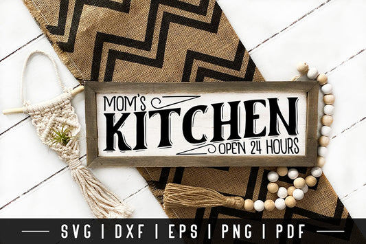 Mom's Kitchen SVG, Vintage Kitchen Sign SVG
