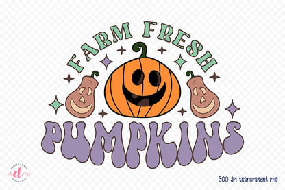 Farm Fresh Pumpkins, Retro Fall Sublimation