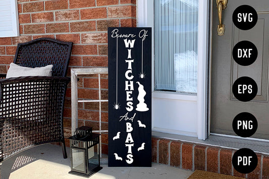 Beware of Witches and Bats Porch SVG