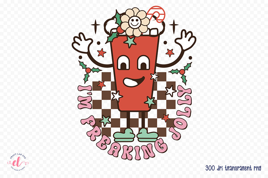I'm Freaking Jolly - Retro Christmas PNG