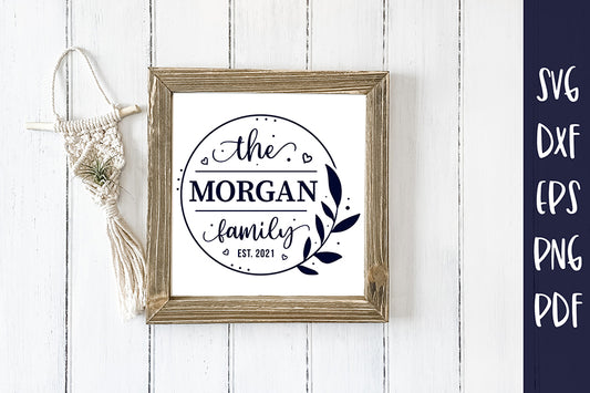 Family Name Monogram SVG, Family Sign SVG