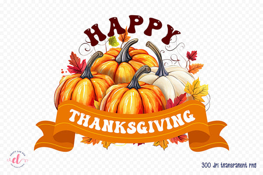 Happy Thanksgiving Sublimation Design