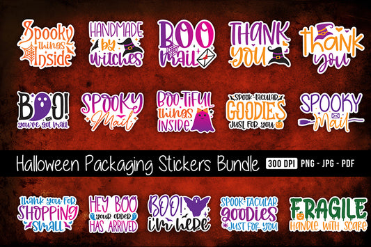 Halloween Packaging Stickers Bundle