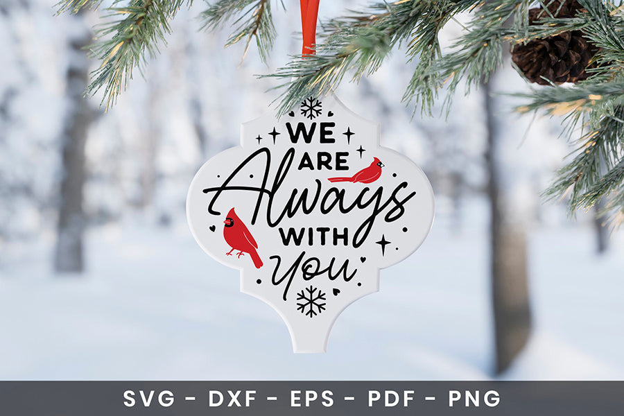 We Are Always with You - Christmas Cardinal Arabesque SVG