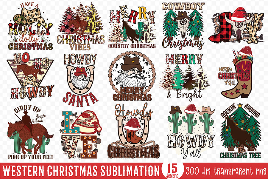 Western Christmas Sublimation Bundle