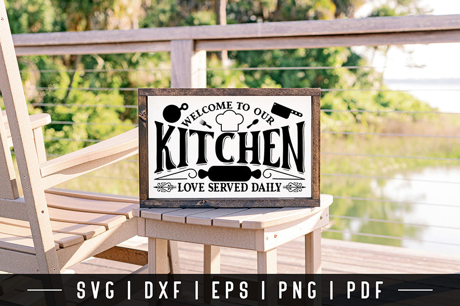 Vintage Kitchen Sign SVG, Welcome to Our Kitchen