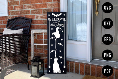 Welcome Witches SVG, Halloween Porch Sign SVG