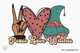 Peace Love Witches | Halloween Witch PNG