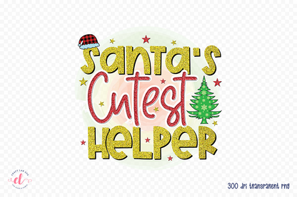 Santa's Cutest Helper, Kids Christmas Sublimation