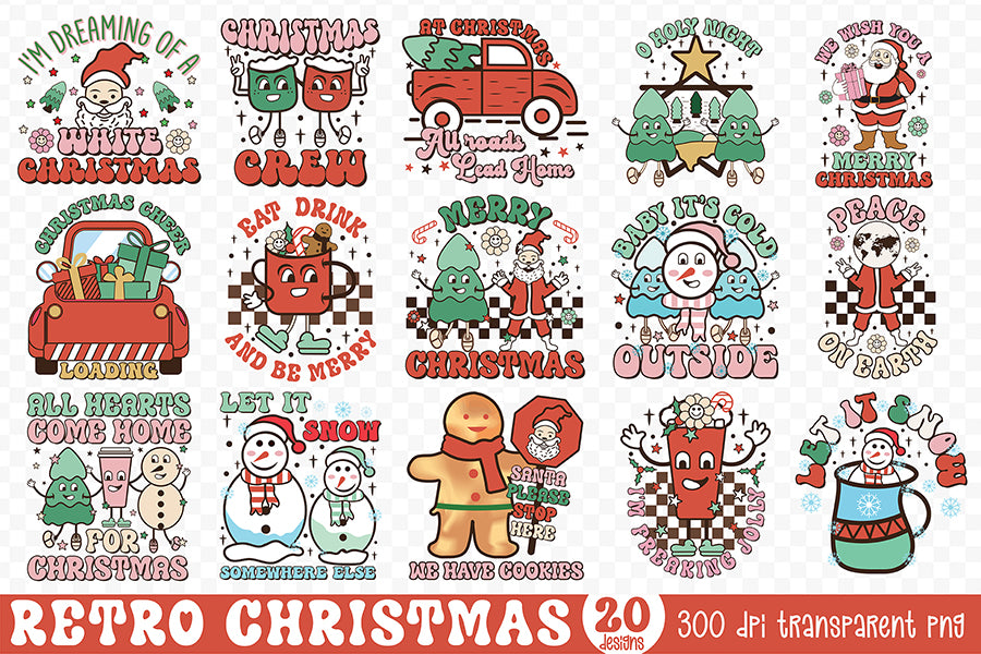 Retro Christmas Sublimation Bundle Vol.3