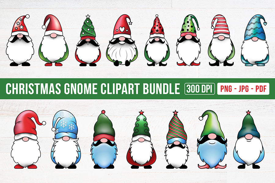 Christmas Gnome Clipart Bundle