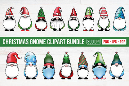 Christmas Gnome Clipart Bundle