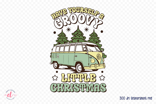 Groovy Christmas Sublimation Design PNG