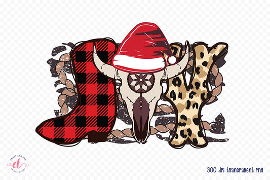 Western Christmas Sublimation - Joy PNG