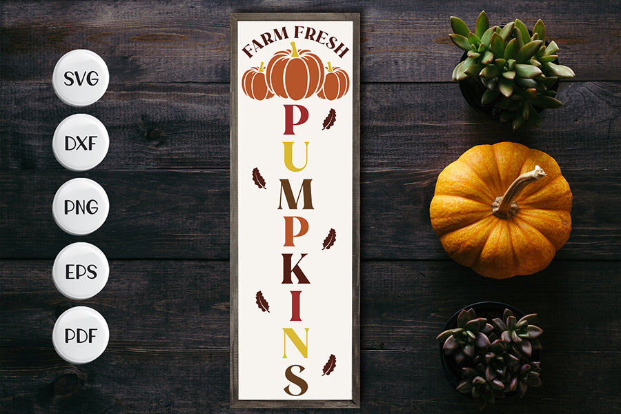 Fall Porch Sign SVG, Farm Fresh Pumpkins