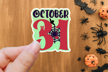 October 31, Printable Halloween Sticker