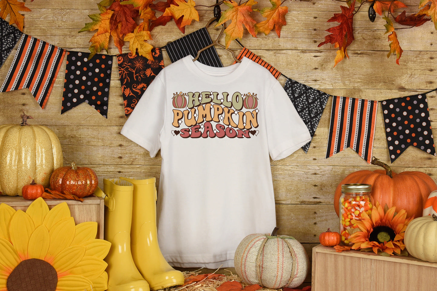 Retro Thanksgiving PNG - Hello Pumpkin Season