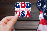4th of July Sticker, God Bless the USA