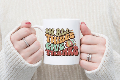 In All Things Give Thanks | Retro Thanksgiving PNG