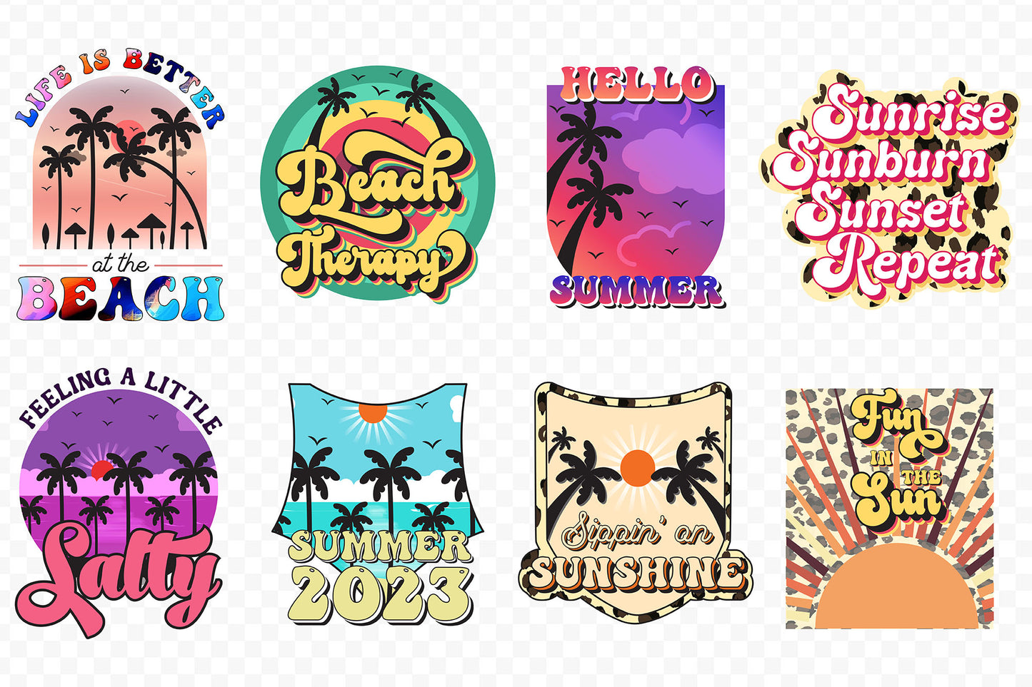 Retro Summer PNG Sublimation Bundle