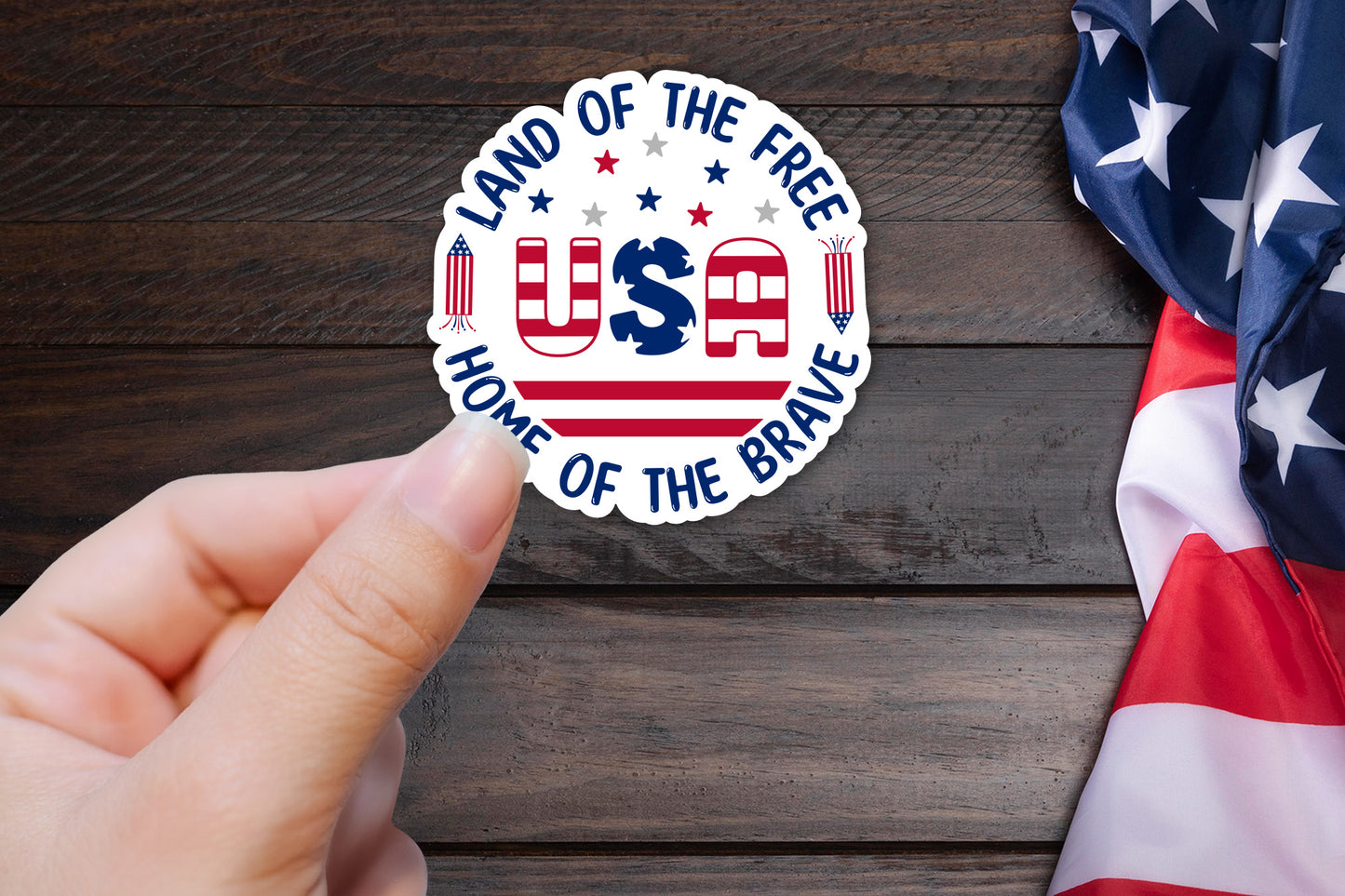 4th of July Printable Sticker - USA PNG