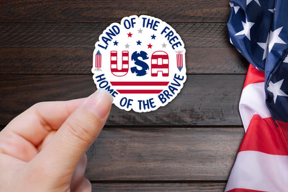 4th of July Printable Sticker - USA PNG