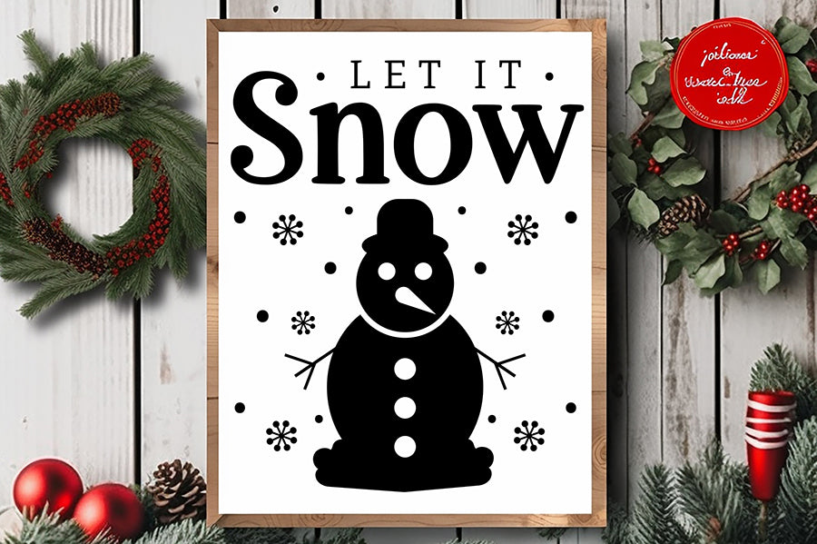 Let It Snow - Winter Farmhouse Sign SVG Free